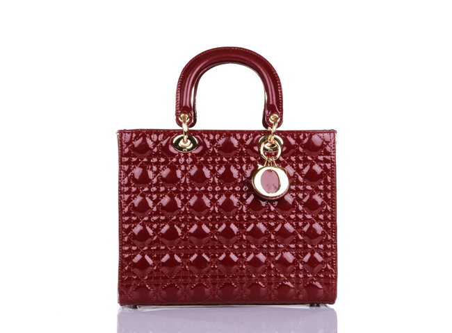 replica jumbo lady dior patent leather bag 6322 winered with gold